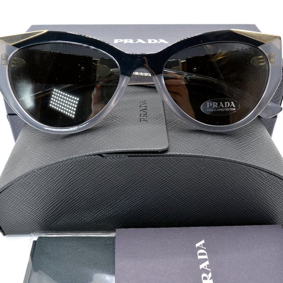NEW PRADA PR 03WS 03M5S0 BLACK / OPAL GREY AUTHENTIC SUNGLASSES 55-18 - Picture 5 of 7